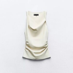 Zara draped crepe top